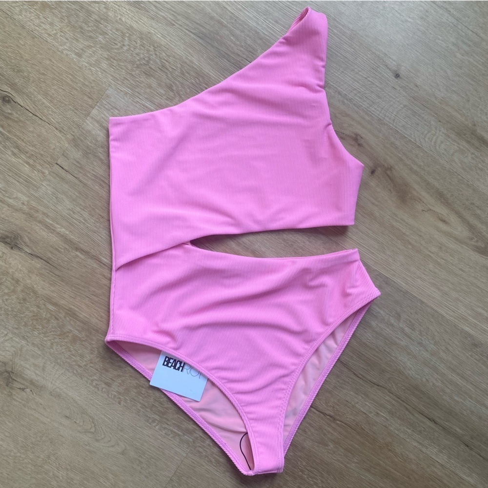 BEACH RIOT x Free People Ribbed Celine One Piece pink bubblegum - Picture 2 of 4